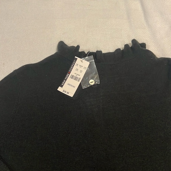 NWT NY & Company black button up sweater - Picture 2 of 4